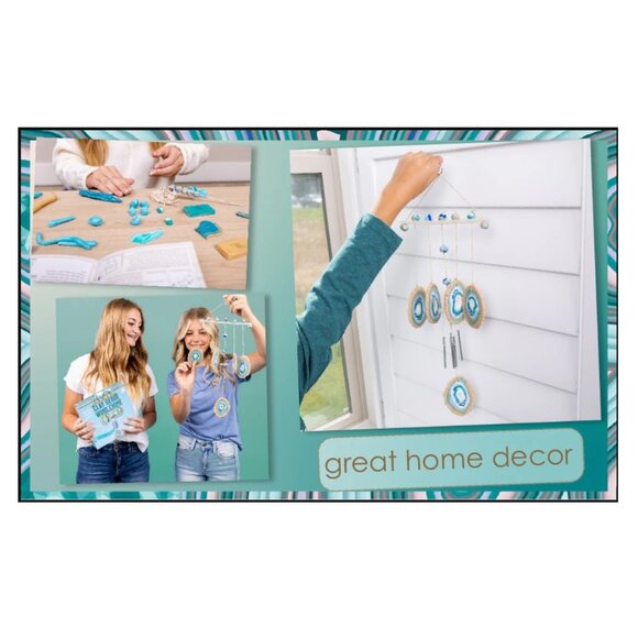 NEW Make Your Own Clay Geode Wind Chime DIY Craft Kit CHRISTMAS GIFT Stocking St - Picture 13 of 16